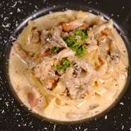ポルチーニの甘味たっぷりクリームパスタ