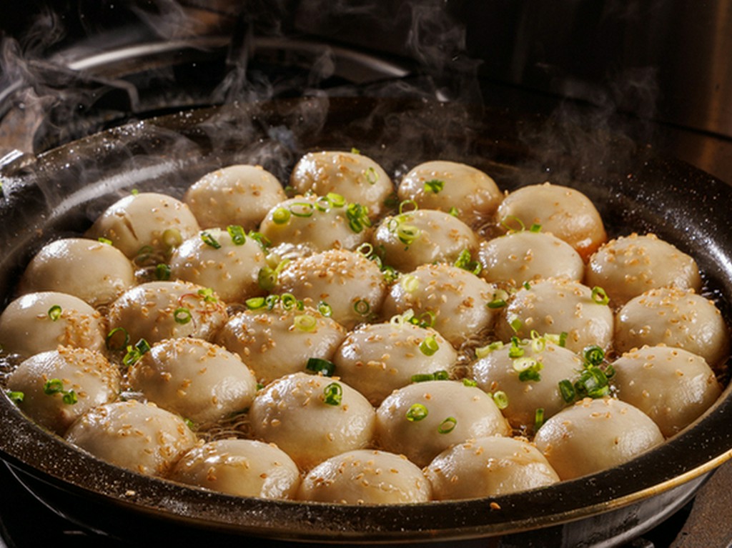 ジューシーな肉汁あふれる『名物　肉汁焼き小籠包（正宗）』