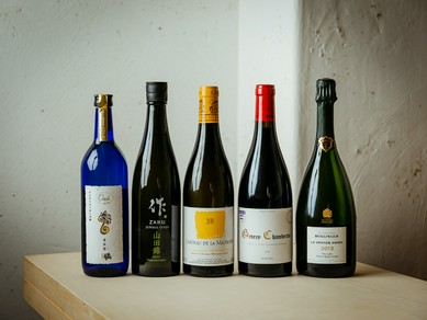 生産本数の少ない日本酒をはじめ、焼酎、ワインも充実