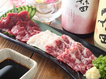 肉のクオリティが高く、新鮮でおいしい『桜馬刺し』