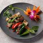 タイの家庭の味。牛肉をオイスターソースで炒めた一品