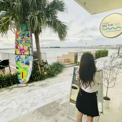 おススメバナナスムージーと看板でパシャリ★