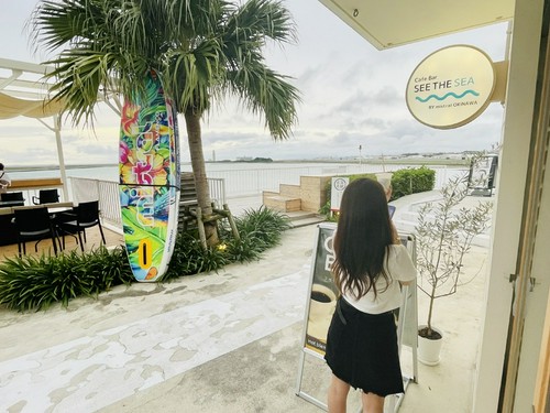 おススメバナナスムージーと看板でパシャリ★