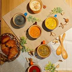 6種から選べるスープ　季節に合わせたラインナップです。