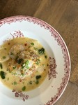 県産豚頬と肩ロース肉のブランケット（スープ・サラダ・自家製パン・お好きなチーズ1種類付き）