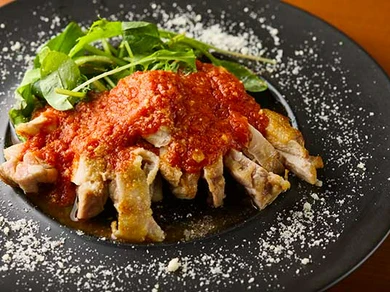 チキンソテーガーリックトマトソース