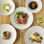 コース料理の一例です。内容は季節に合わせて変更されますので、詳細は店舗へご確認ください。