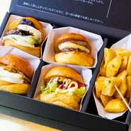 MAISON KAYSER製のバンズには、オリジナルの小麦粉と特別に製造された高品質のバターを使用。つなぎを一切使わない和牛100％のパテ、旨みと甘みを存分に引き出したフレンチスタイルのポテトも絶品です。