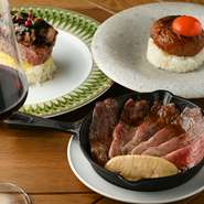 「自分が納得した食材だけを提供したい」という思いから、直接市場に買い付けに行くという料理長。サシの入り具合や色合いはもちろんのこと、飼育環境なども気にかけ、その日一番良い状態の肉だけを厳選しています。