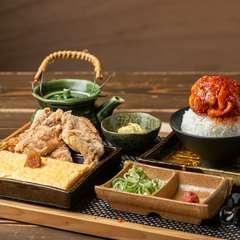 出汁卵と唐揚げ