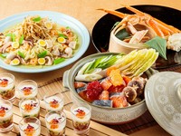 ・漬けマグロときりざいの雪見仕立て
・カニの蒸籠蒸し
・石狩鍋
・海鮮しょっつる焼きそば