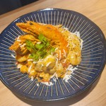 海老とホタテのトマトクリームパスタ