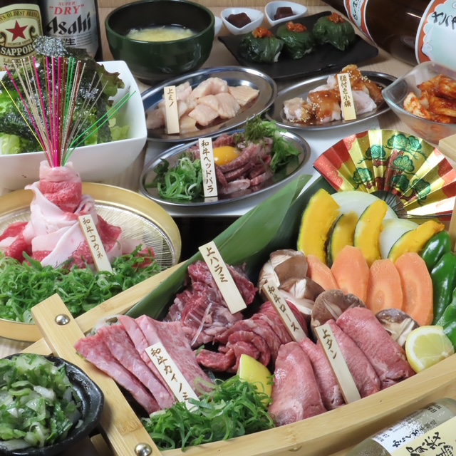 Nikucho's 4,800 yen, top course (14 dishes)