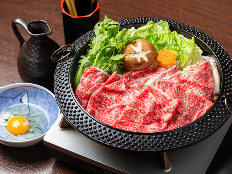 Wagyu beef tasting sukiyaki course