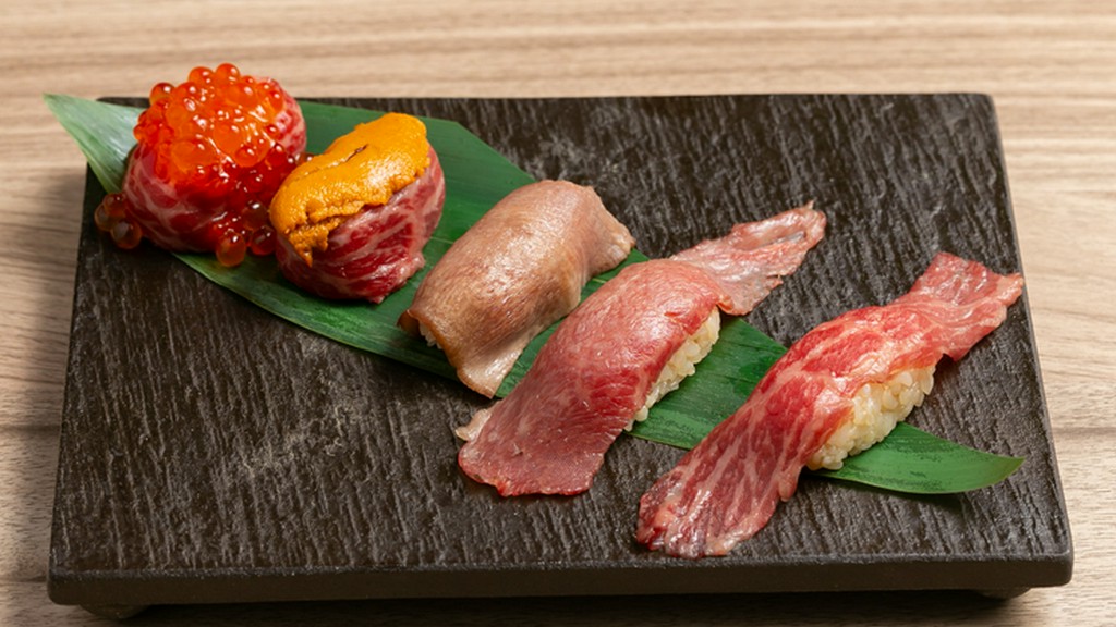 趣向を凝らしたスタイルで近江牛のおいしさを満喫『肉寿司各種』