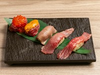 趣向を凝らしたスタイルで近江牛のおいしさを満喫『肉寿司各種』