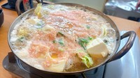 やまやの明太子ととろろをもつ鍋にかけさせて頂きます。
