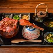 日本三大和牛の一角として、国内外に名を馳せる滋賀県のブランド牛「近江牛」の専門店。「近江牛」を贅沢に使ったひつまぶしやハンバーグを、リーズナブルに食せます。