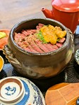 【単品】味噌汁・漬物
【御膳590円】味噌汁・漬物・炙り肉寿司(一貫)・小鉢・ミニ団子付き