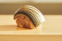 江戸前の仕事が堪能できる小肌は赤酢だけを使って締めています。開店直後に仕上げる赤酢の酢飯と合わせ、奥行きのある酸味と複雑味を楽しめます。魚や季節によって酢飯の酢の配合は変えているそう。