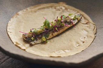 『銚子の鰯 葱生姜のタレで、巻いて』