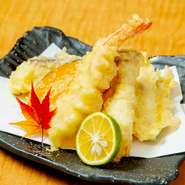 お魚と海老の天ぷら盛り合わせ