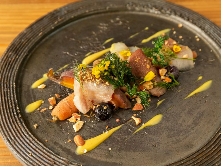 『ニンジンのロースト 猪ベーコン』