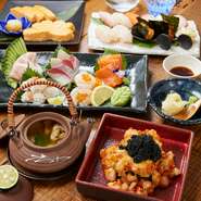 プライベートな個室に新鮮鮮魚・本格寿司・馬肉料理で、接待需要にも応えるお店です。団体様や宴会のご利用、お酒の種類も和酒・洋酒と充実。日本酒好きなゲストや海外のゲストへのおもてなしにも活躍してくれます。