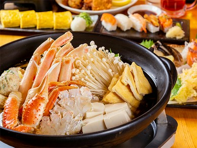 カニすきなべも楽しめる♪プレミアム食べ飲み放題5,000円