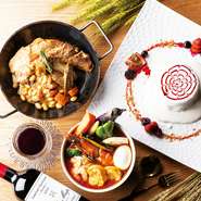 漁港から届く地場の旬魚介や農場からの新鮮野菜など、北海道の豊かな土壌が育んだ、北海道各地の食材を使用。四季折々のおいしい道産食材を吟味し、それぞれ素材の良さを引き出すように調理しています。