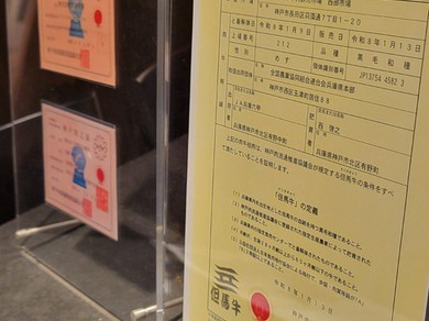 神戸牛証明書