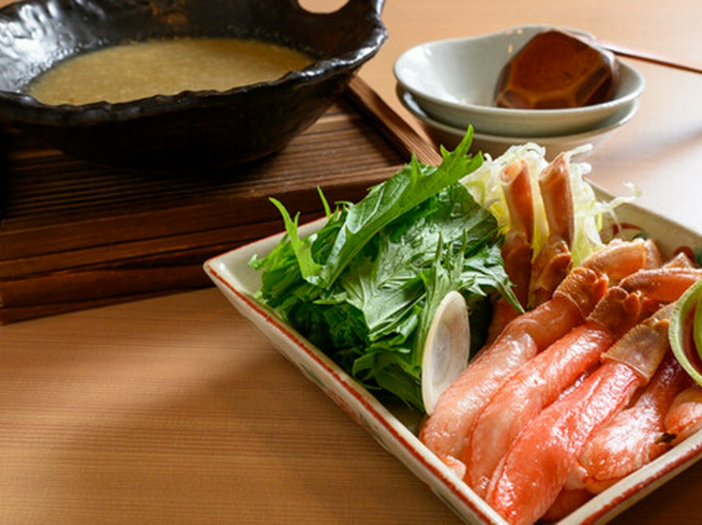 蟹味噌にくぐらせていただく『西井の蟹しゃぶ（一人前）』