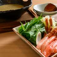 蟹味噌にくぐらせていただく『西井の蟹しゃぶ（一人前）』