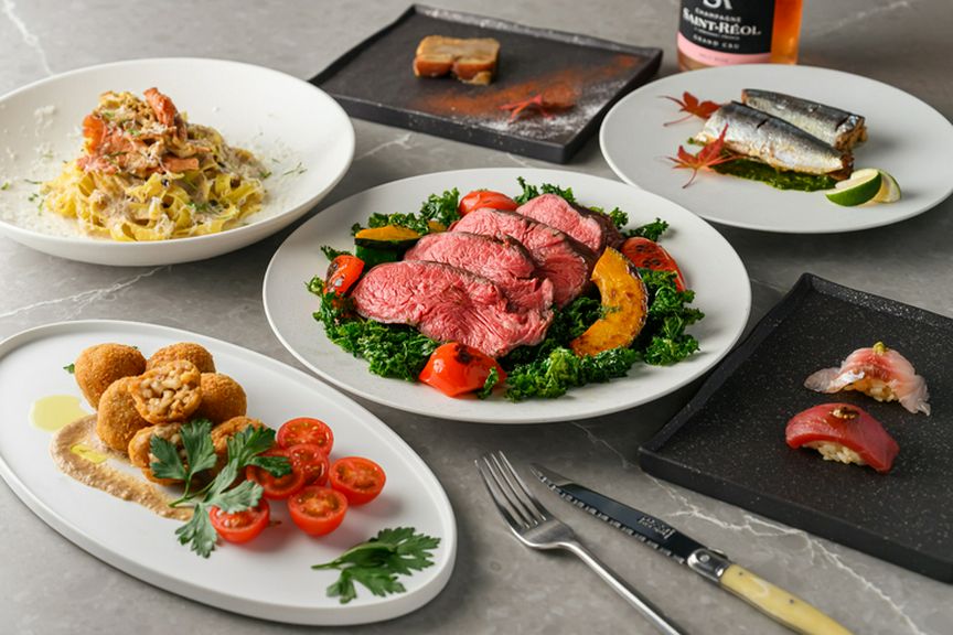 ・当店自慢のフュージョン料理を思う存分楽しめるお得なフルコース
・乾杯スパークリングワインをサービス