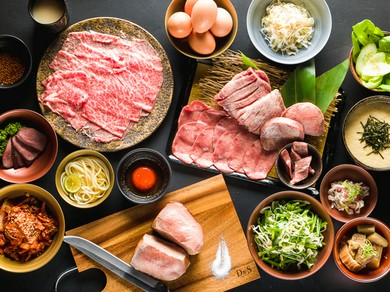 『一本たん助食べ放題コース』
130分 6,980円(7,678円)
盛り合わせ＋前菜＋逸品＋究極の一本たん＋食べ放題