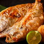 のど黒一夜干し・お造り・小鉢・ご飯・味噌汁・香の物・デザート