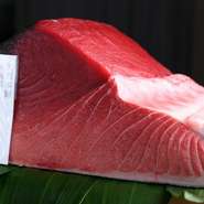 食材は豊洲から仕入れており、定番から旬を感じさせるものまで常に新鮮で厳選されたものばかりです。鮪には、国産の生本鮪などを使用。脂ののり具合や赤身の深い味わいによって、鮪本来の豊かな風味を堪能できます。