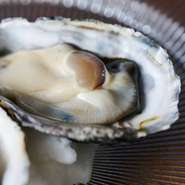 新鮮な牡蠣1個とシャンパンのシンプルなセットメニュー。
※キャビア別添えオプション：2g1,000円、5g2,500円
※シャンパーニュは他のアルコール／ドリンクにも変更できます（価格は差額にて調整します）