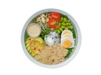 10種類の栄養価の高い食品をふんだんに使ったサラダボウル。黒すりごまを混ぜ合わせたグリークヨーグルトとオリジナルドレッシングと共にお召し上がりください。
スープセット￥1,480
スープ・ドリンクセット￥1,780