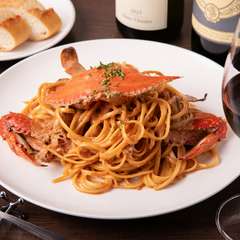 ワタリ蟹のトマトクリームソースキタッラ