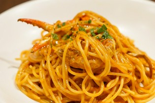 ワタリ蟹のトマトクリームソースキタッラ