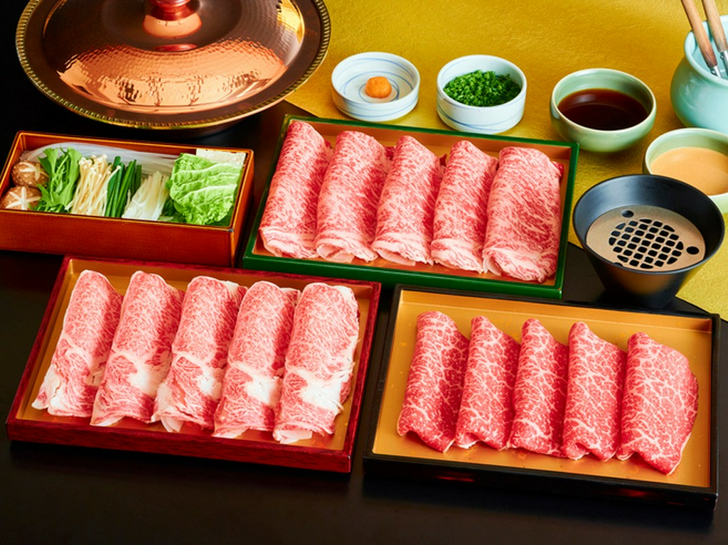 黒毛和牛の三つの部位を食べ比べ『特選黒毛和牛サーロイン　三種食べ放題としゃぶ禅のおもてなし』