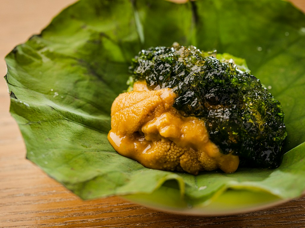 雲丹海苔ゼリー掛け