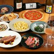 バリエーション豊富な料理を食べられる飲み放題付きのコースプランがあり、記念日などのお祝いにもピッタリ。事前予約の際に相談すれば、＋αでデザートをメッセージプレートに変更することも可能です。