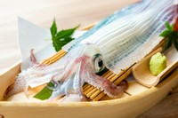 二名様で小～中サイズ2～3000円前後
三名様以上 3500～4000円前後がちょうどいいです。
それ以上大きい場合はお値段サイズ共に相談いたします。
当店では時期によってイカの種類が異なります。