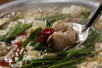 もつ（国産牛）1,100円
野菜盛合わせ　1,000円
〆のちゃんぽん麺　250円