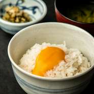 うちのたまごのたまごかけごはん（味噌汁付）