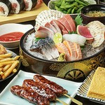 当日12時以降のご予約の場合は店舗にお電話ください！産直の王道料理6品に飲み放題がついてるコースです！ 