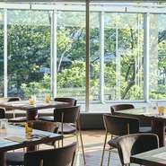 表参道ヒルズ本館3階に位置し、窓一面に表参道のケヤキ並木が広がるスタイリッシュな店内。ランチとディナータイムで雰囲気の異なる空間で、想い出に残る素敵なひと時をお過ごしください。