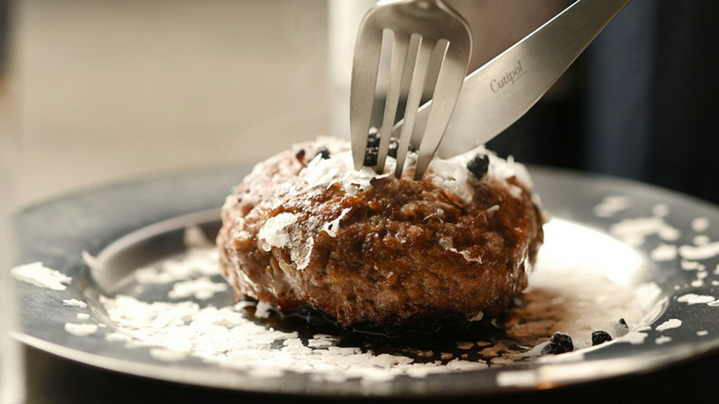 美しい泡雪塩が彩る『ハンバーグ』